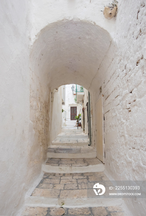 Ostuni (Puglia, Italy) - The gorgeous white city in province of Brindisi, Apulia region, Southern Italy, with the old historic center on the hill and beside the sea