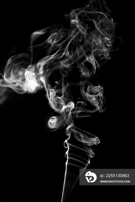Abstract white smoke  on black background. smoke  on black background