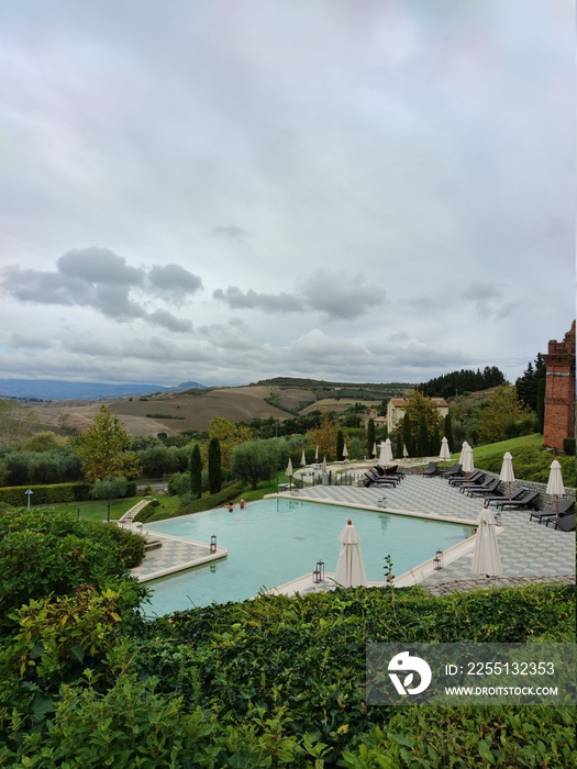 Terme Fonteverde in San Casciano dei Bagni. The province of Siena in Tuscany, Italy.