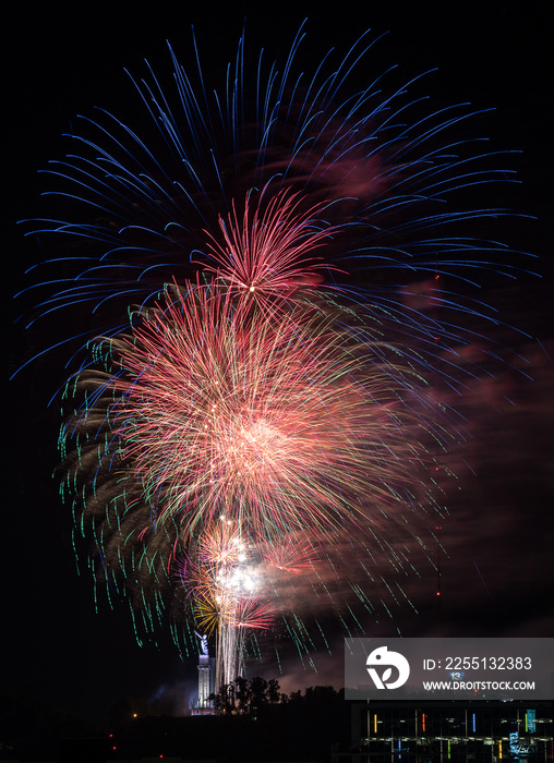 4th of July firework celebration over Birmingham, AL