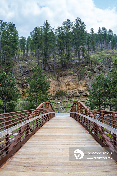 A very long boardwalk in Deadwood, South Dakota