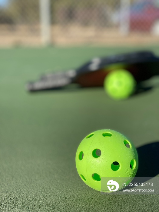 ball and Pickleball paddles