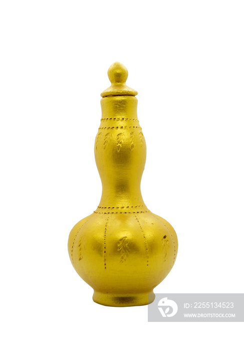 antique golden bottle isolated