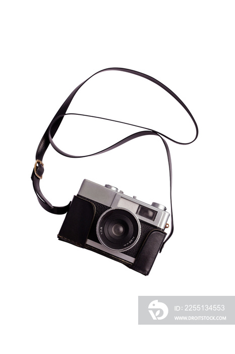 Vintage camera isolated on white background