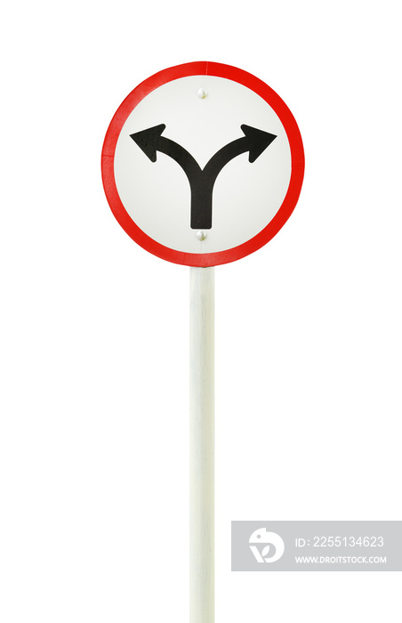 fork junction traffic sign