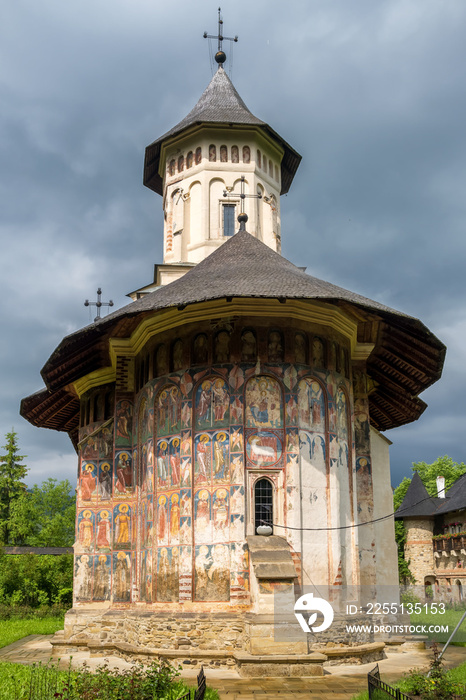 Old christian church in Moldovita Monastery in Vatra Moldovitei, Romania