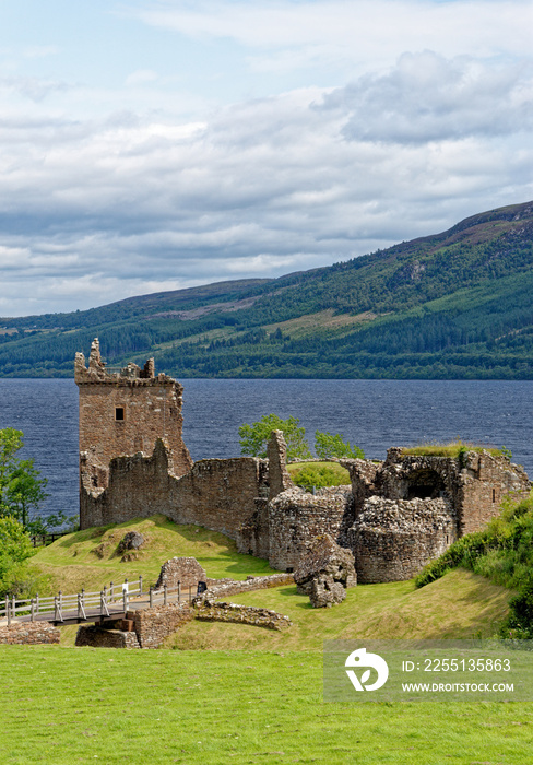 Urquhart Castle on the shore of Loch Ness