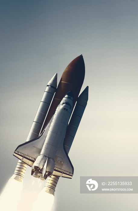 Rocket launch into dramatic sky. The elements of this image furnished by NASA.