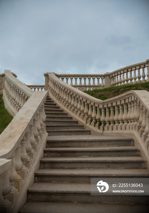 marble stone stairs in the park