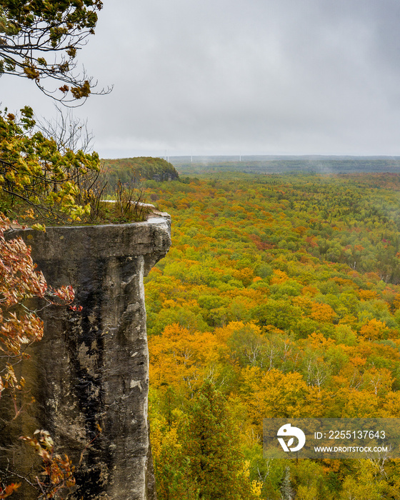 View on Manitoulin island during fall from the top of Cup and Saucer trail