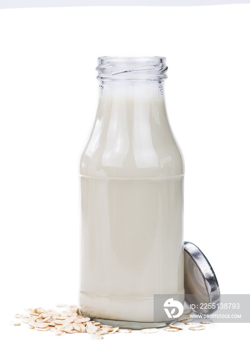 Portion of Oat Milk on transparent background (slective focus)