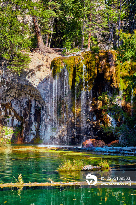 Hanging Lake Blue Oasis Waterfalls in Mountains