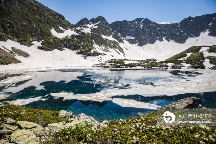 Alpine Lake in Caucasus Mountains