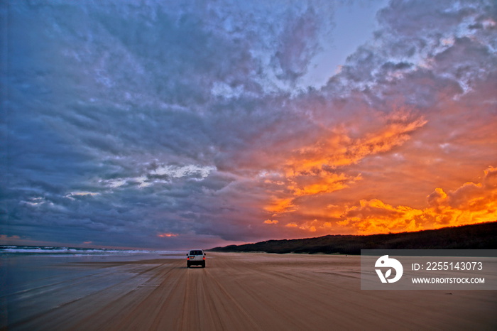 Sunset at 70 Miles Beach - Fraser Island - Australia