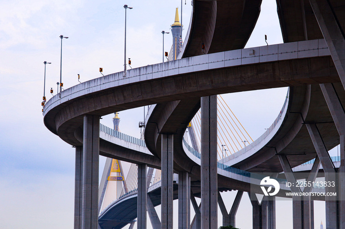 view of the bridge Bhumibol Bridge