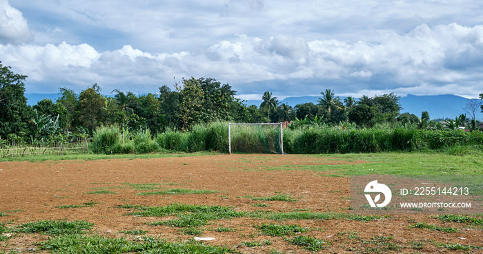 village soccer field with beautiful view