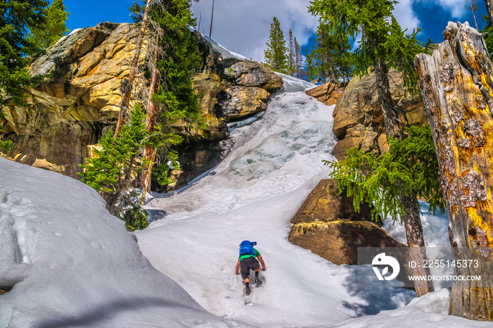 Beautiful Spring Hike to Frozen Ouzel Falls in Rocky Mountain National Park in Colorado