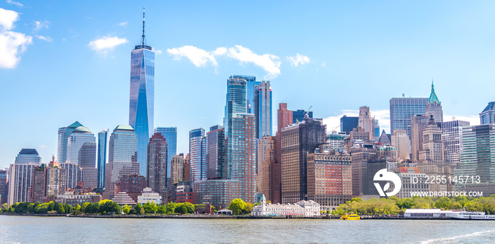 Skyline panorama of Manhattan in New York City, USA