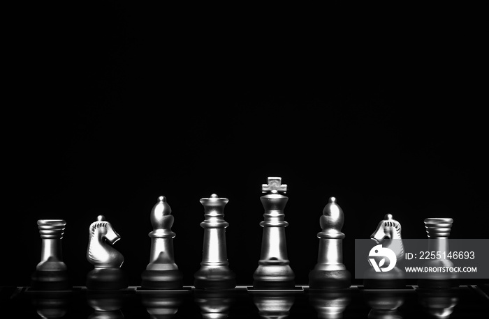 View of chess board game represents smart business strategy