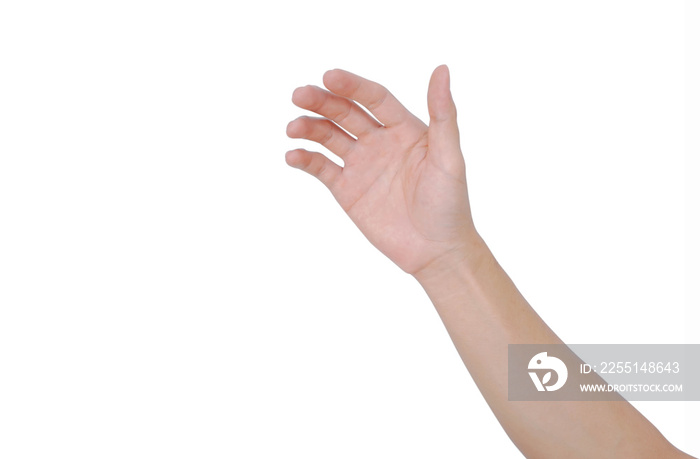 Man hands holding something on white background, Health care and medical