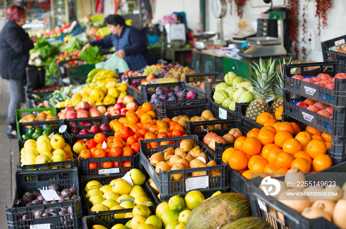 Fruits and vegetables market. Portugal