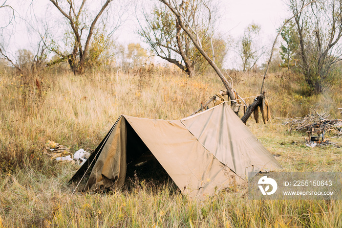 Tent Of Infantry Soldier Of Soviet Russian Red Army During World