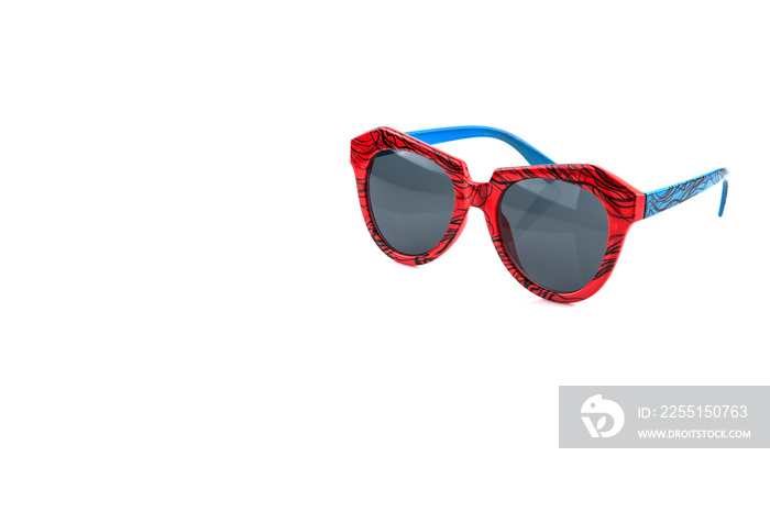 old fashion orange and blue sunglasses isolated