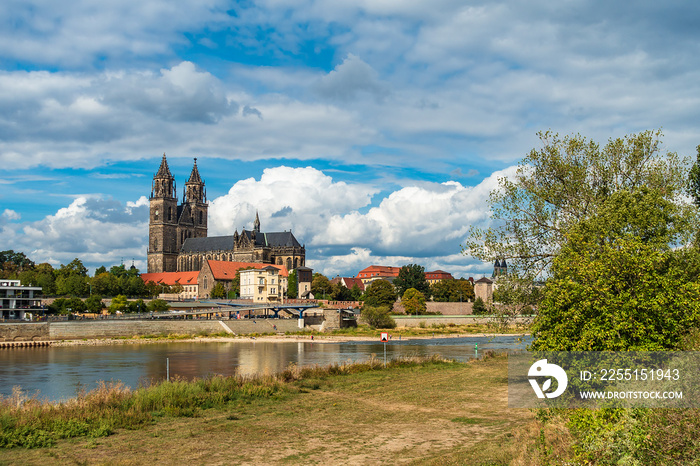 Blick über die Elbe auf den Magdeburger Dom