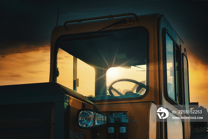 inside view through a tractor window