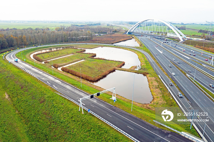 Aerial from junction Muiderberg in the Netherlands