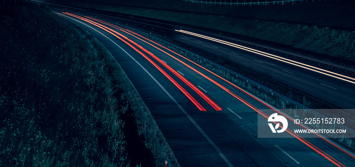 lights of cars with night. long exposure