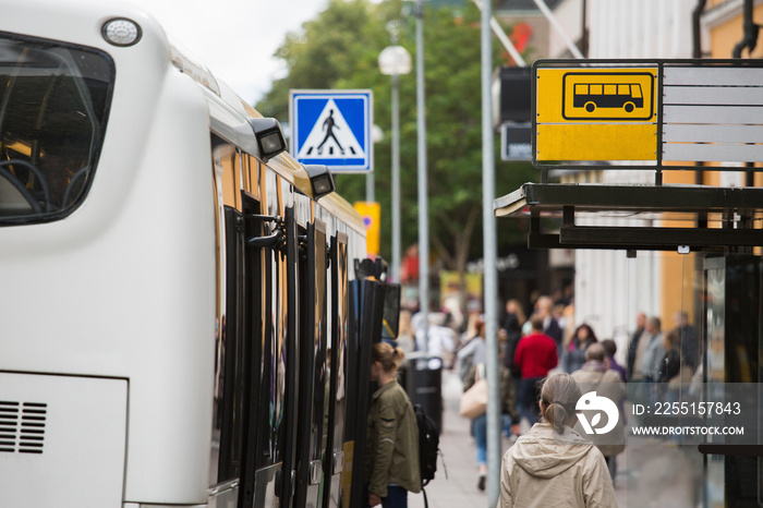 Bus stop in Europe