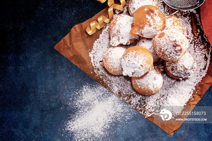 Castagnoli- italian fritters in carnival .