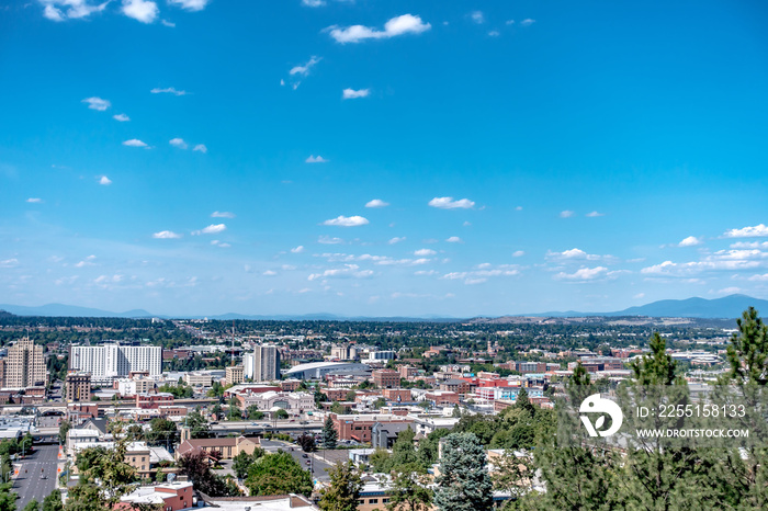 Spokane washington city skyline and streets