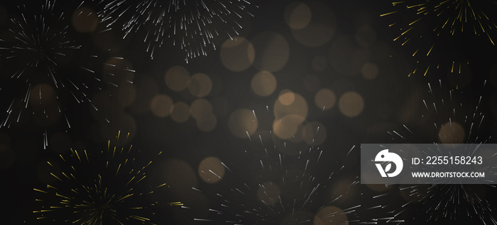 Abstract firework background with free space for text