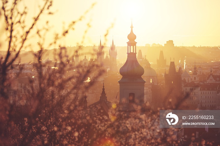 Spring sunrise in Prague