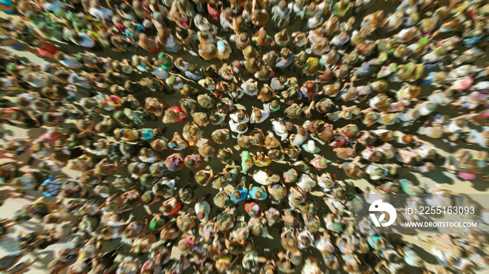 Aerial view of a people crowd