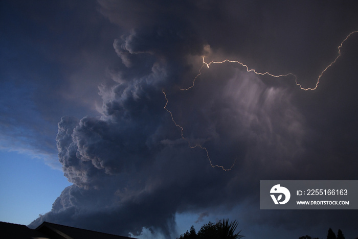 Thunderstorm with Lightening Over Red Bluff, California