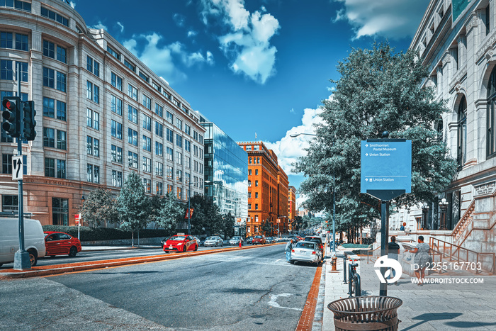 Washington, USA, urban cityscape of the city. Downtown district.