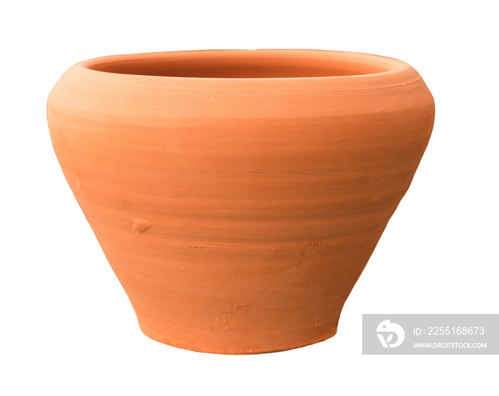 Cut out clay pot, home decoration isolated