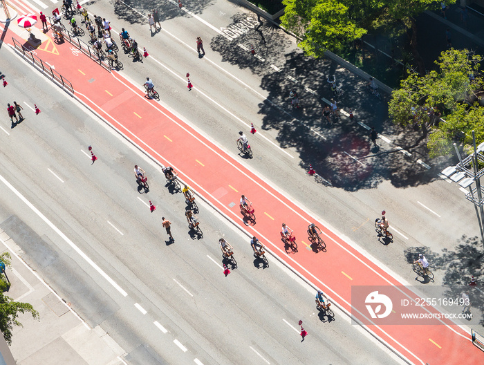 Aerial view of Paulista Avenue in Sao Paulo.