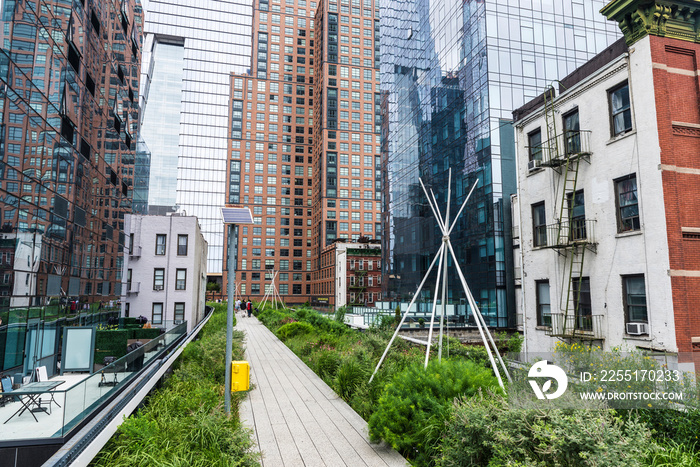 High Line Elevated Park in Manhattan in New York City, USA