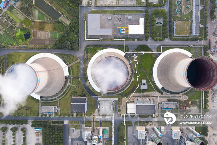 aerial view of power plant