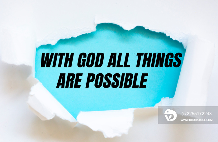 With God all things are possible