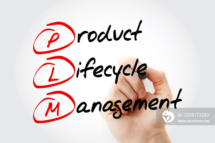 PLM - Product Lifecycle Management acronym, business concept background