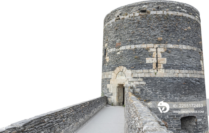 Isolated PNG cutout of medieval ramparts path on a transparent background, ideal for photobashing, matte-painting, concept art