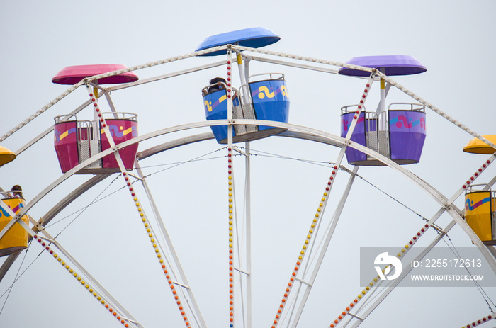 Falcon Heights, Minnesota - Close up of a ferris wheel at the midway at the Minnesota State Fair