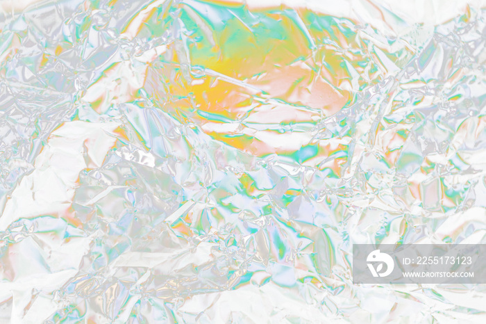 crumpled rainbow foil texture