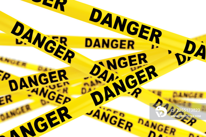 Danger Yellow Tape Strips