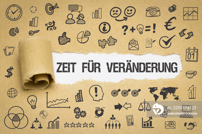 Zeit für Veränderung / Papier mit Symbole